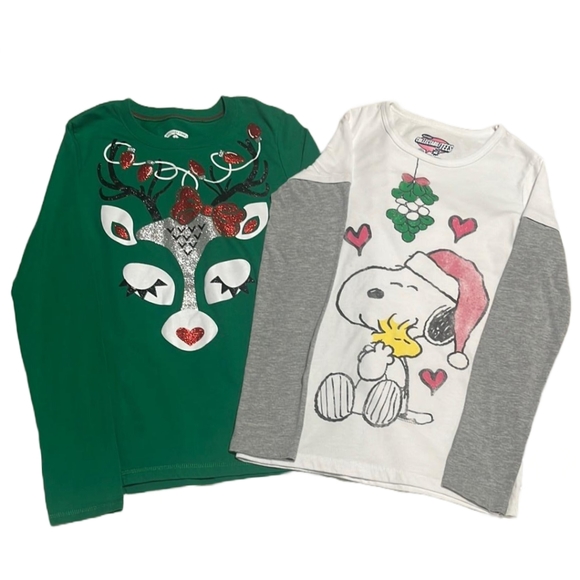 Old Navy Other - Kids Bundle of 2 Christmas Long Sleeve Tops Girls Size M/L